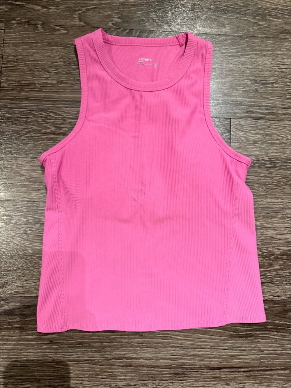 Women's Crop Workout Tank , Size Small in Pink ribbed